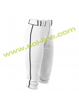 Softball Pipe Plus White Pant With Black Piping